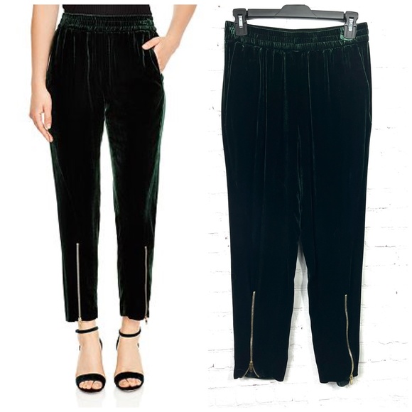 🚫SOLD! •|•SANDRO•| Bianca Zip-Hem Velour Pants - Picture 2 of 15